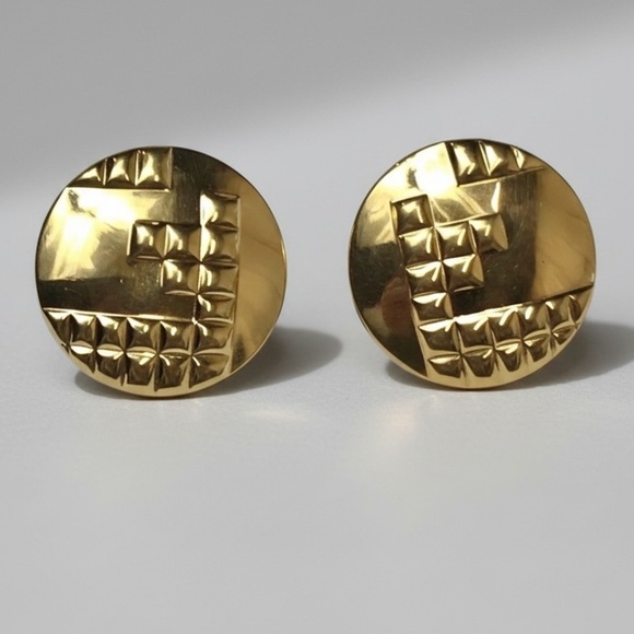 Monet Jewelry - Vintage Monet disc gold-tone post earrings Vintage Jewelry Gold Earrings